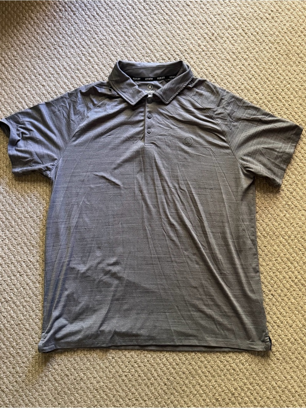 Hurley Men's Charcoal Short-Sleeve Polo